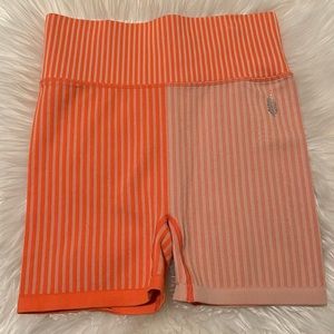 FP Movement by Free People Papaya Stripe Mixing Bike Shorts